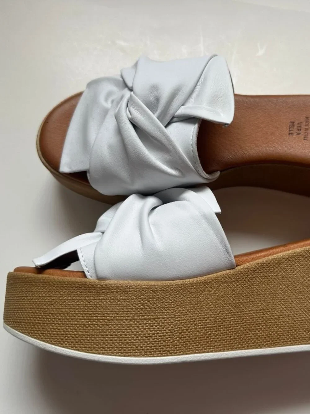 NEW VERA PELLE WEDGE SANDALS MADE in ITALY SIZE 41/10